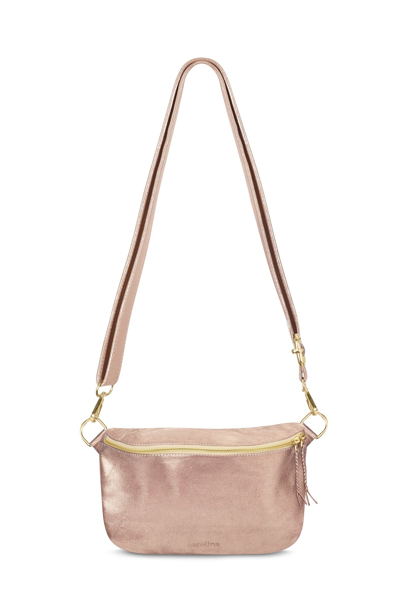 Metallic rose gold handbag best sale