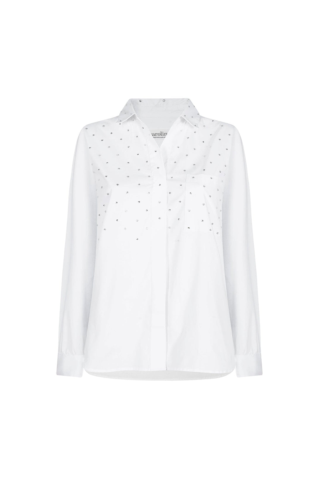 Renata White Collared Shirt Tops | Long Sleeve