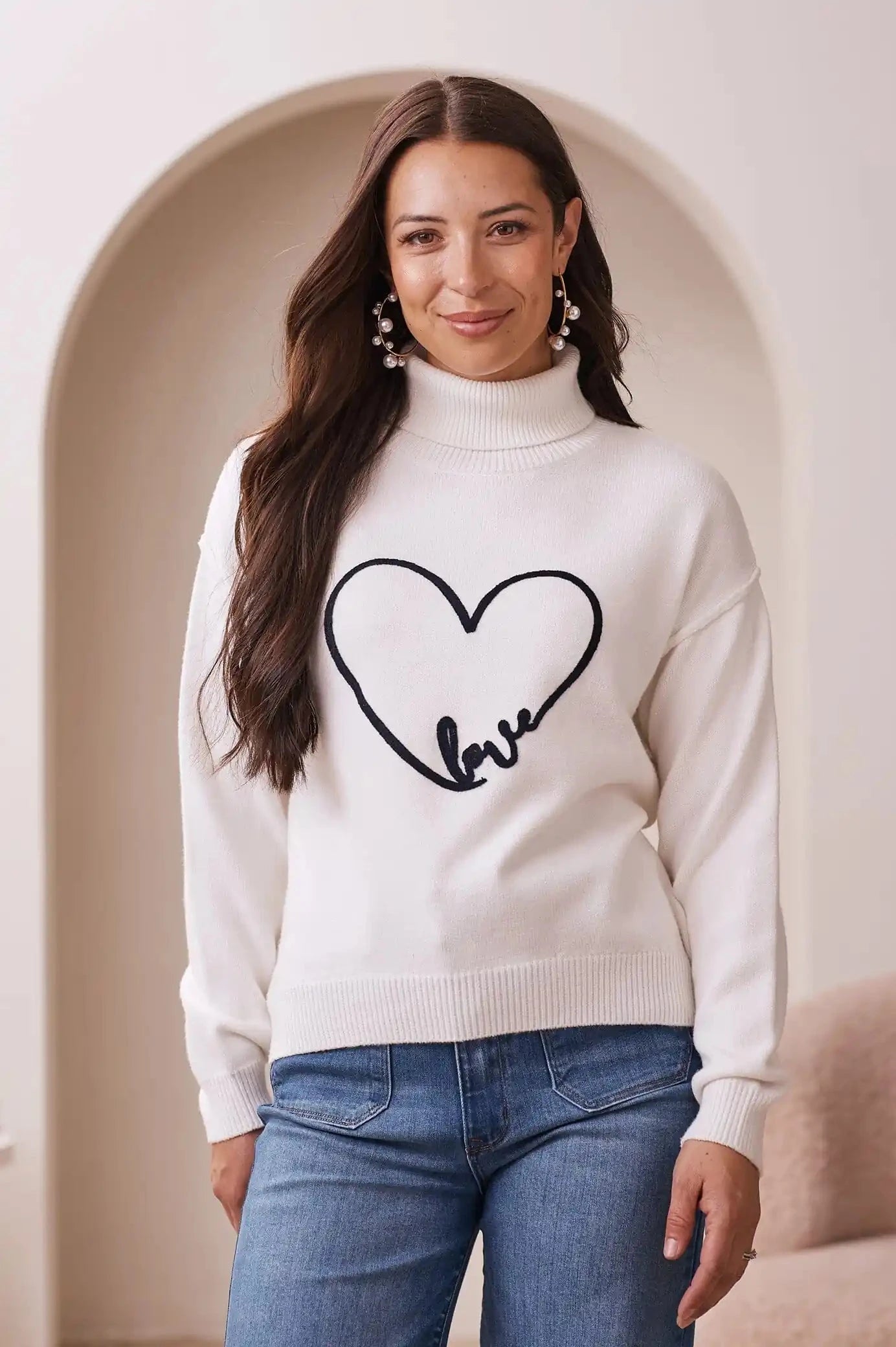 Robyn Heart Jumper Ivory