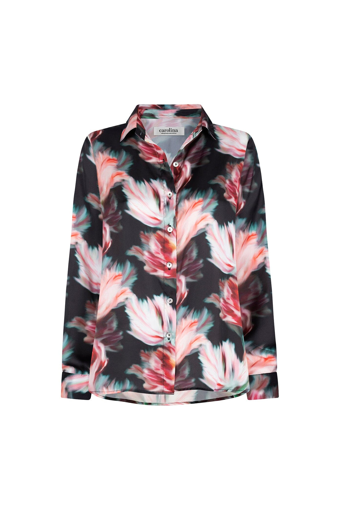 Romy Floral Collared Long Sleeve Shirt Tops | Long Sleeve