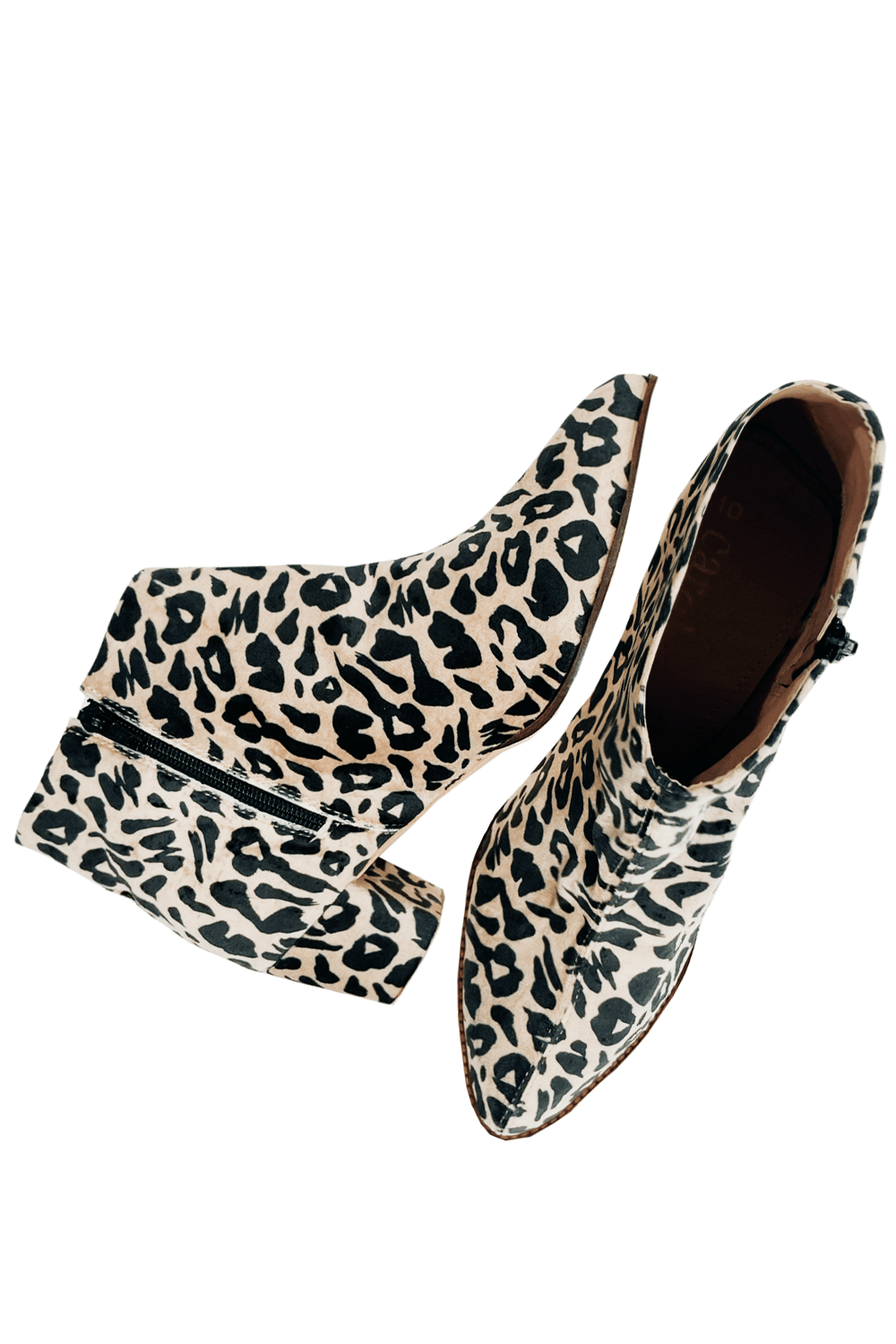 Black and white animal print booties hotsell