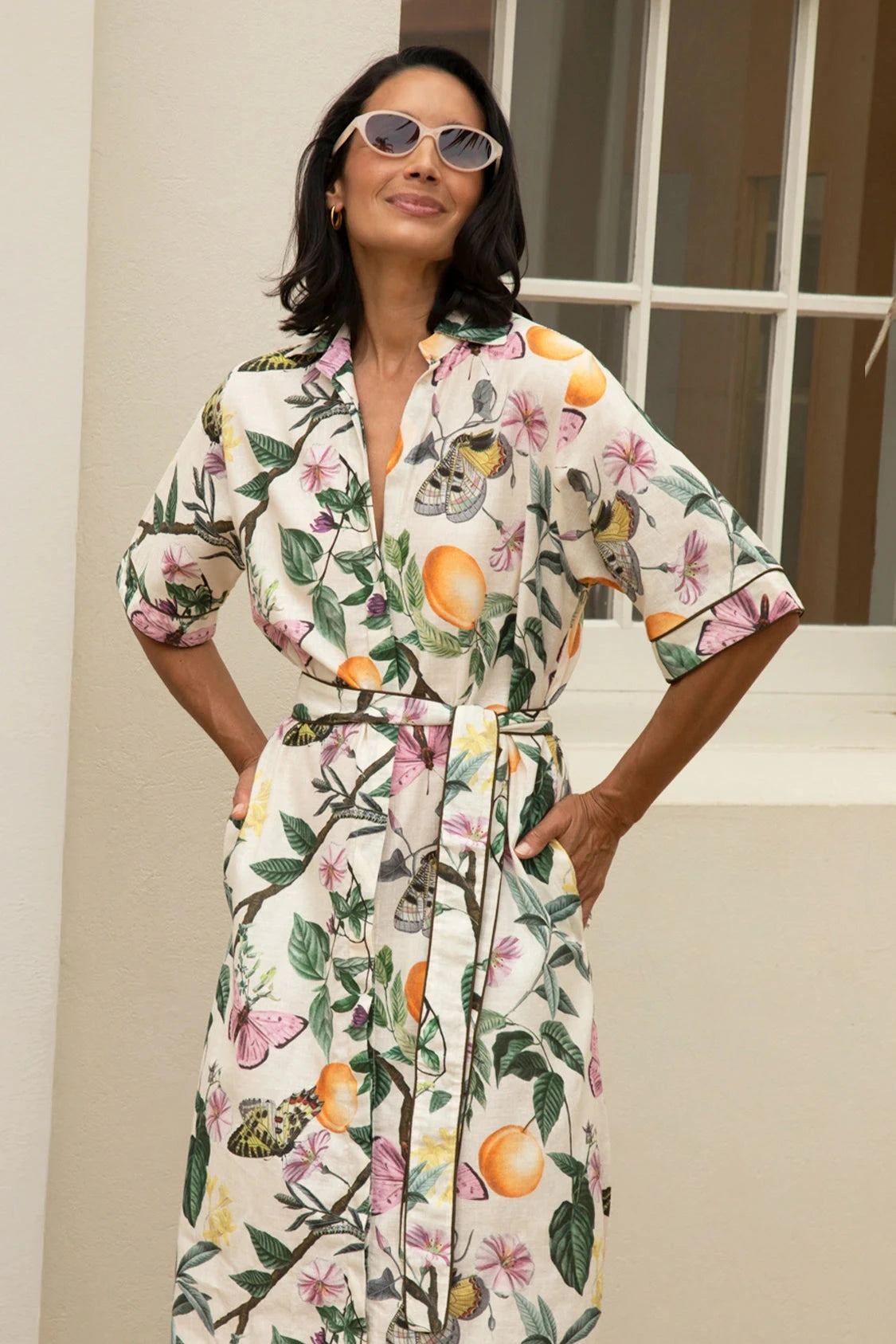 Botanica Short Sleeve Collared Dress Dress