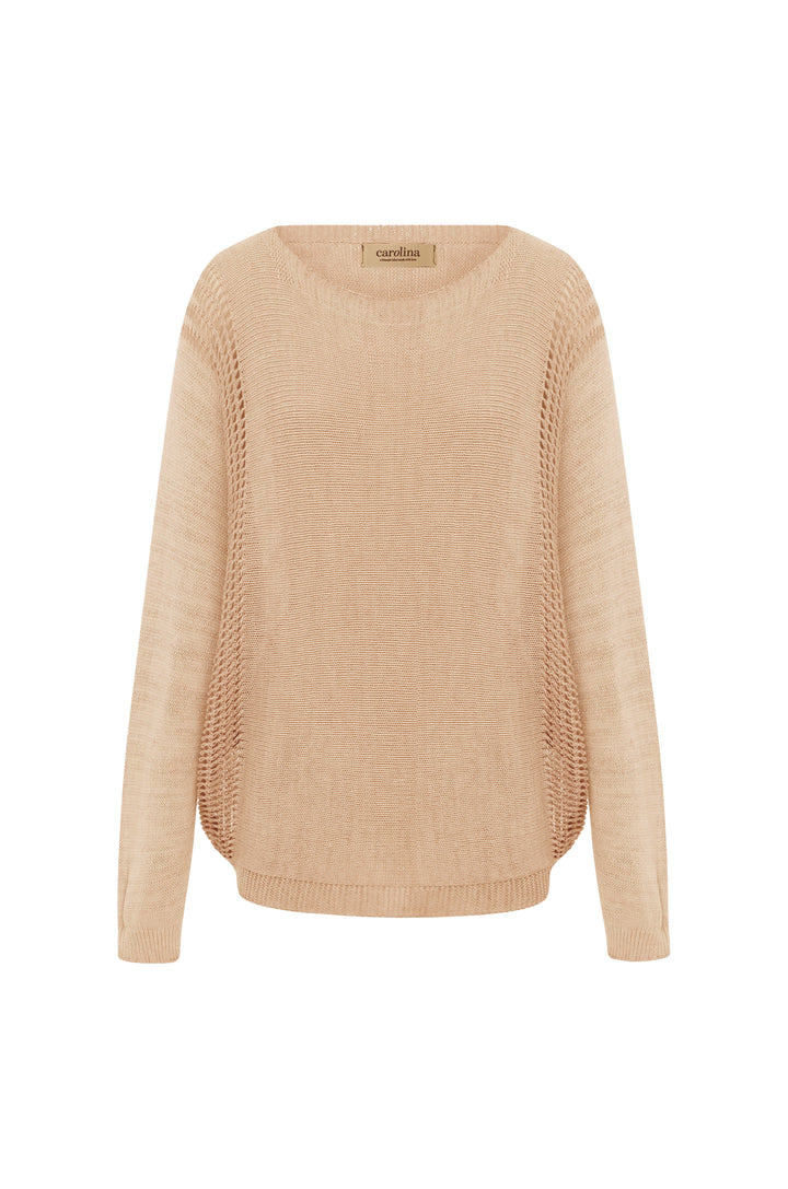 Oriana Light Knitwear Camel Shimmer Knitwear