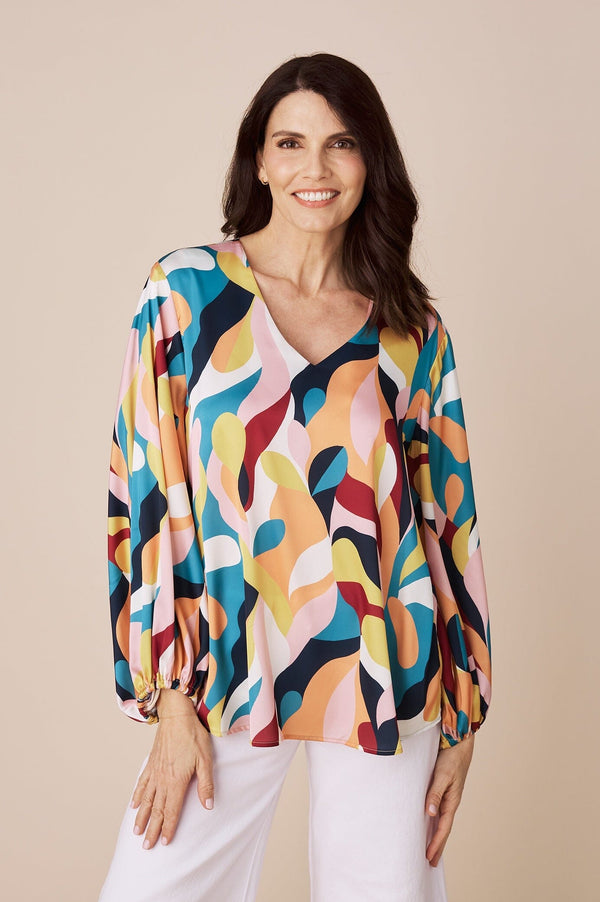 Sovana Long Sleeve Top in Lilia Print Tops