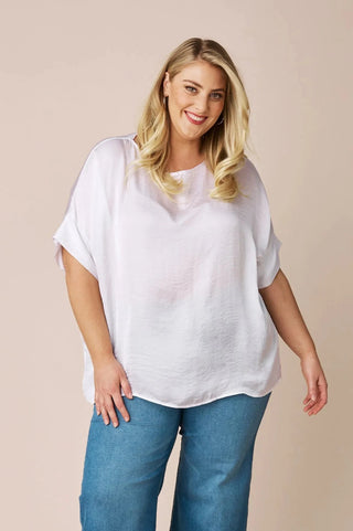 Bianca Short Sleeve Top White Tops