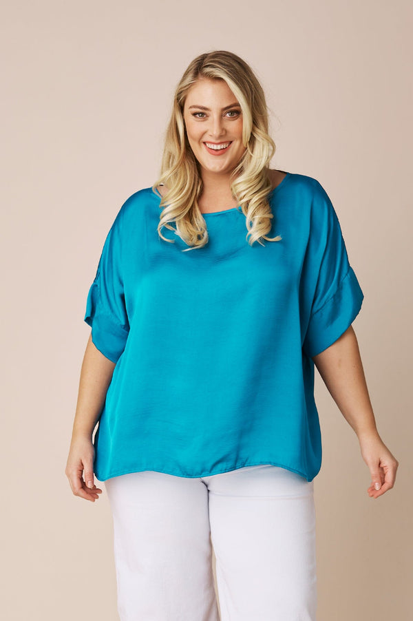 Bianca Short Sleeve Top Capri Blue Tops