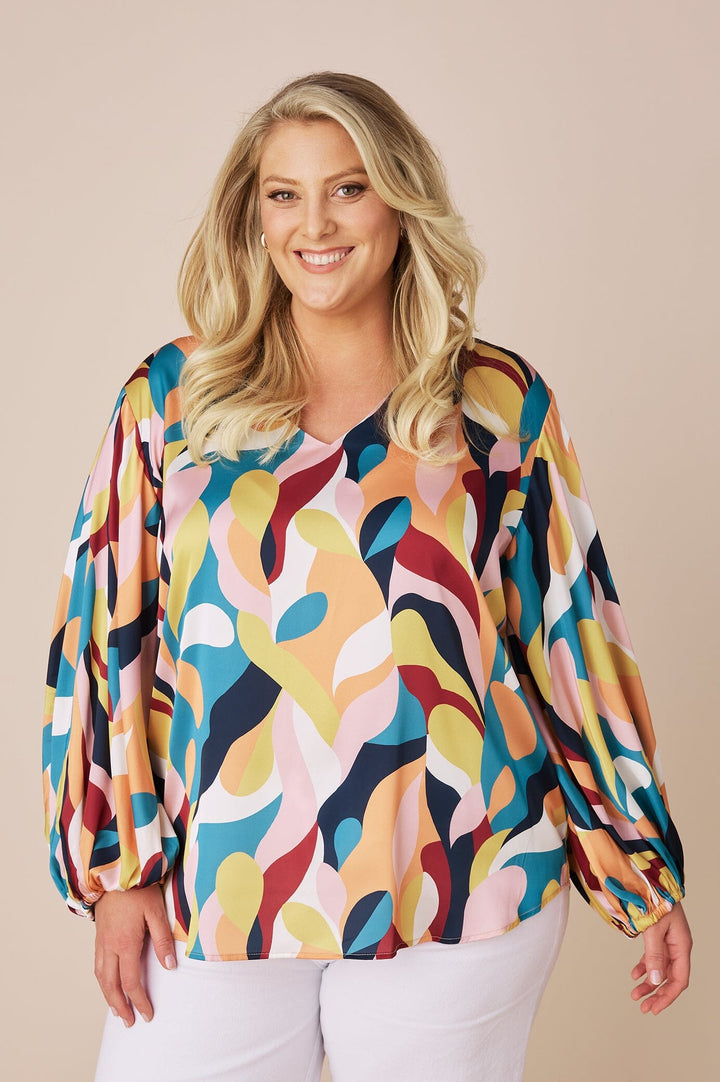 Sovana Long Sleeve Top in Lilia Print Tops