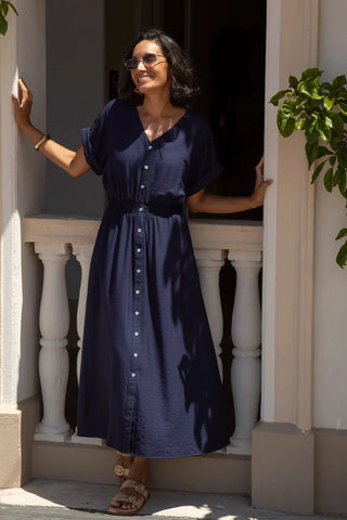 Georgina Short Sleeve Dress Navy Dress