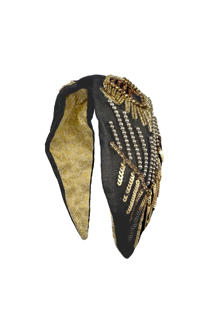 Abella Embellished Headband Charcoal Accessories