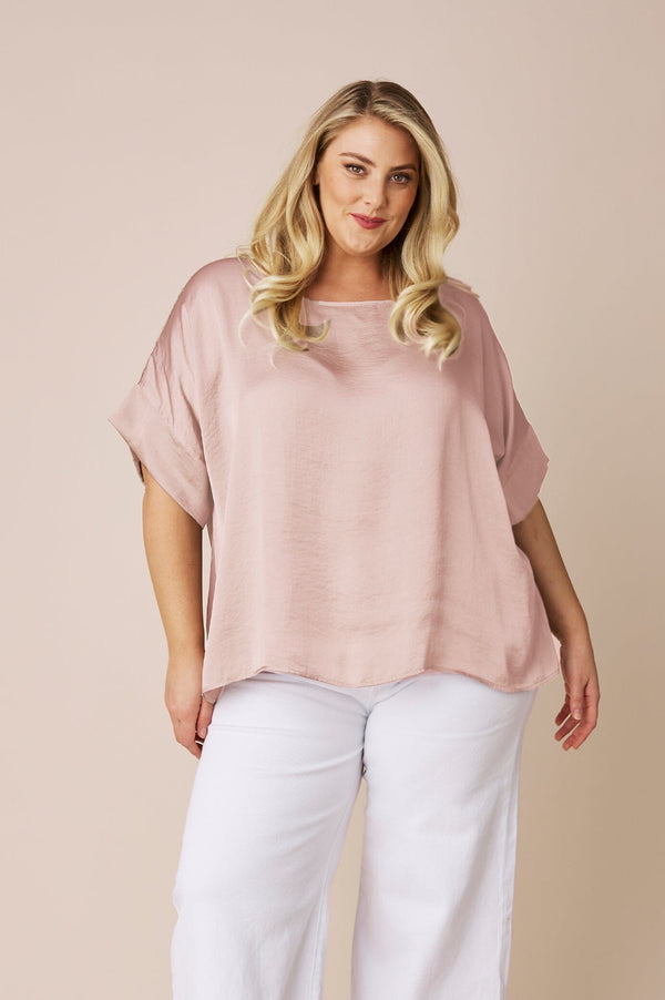 Bianca Short Sleeve Top Champagne Tops