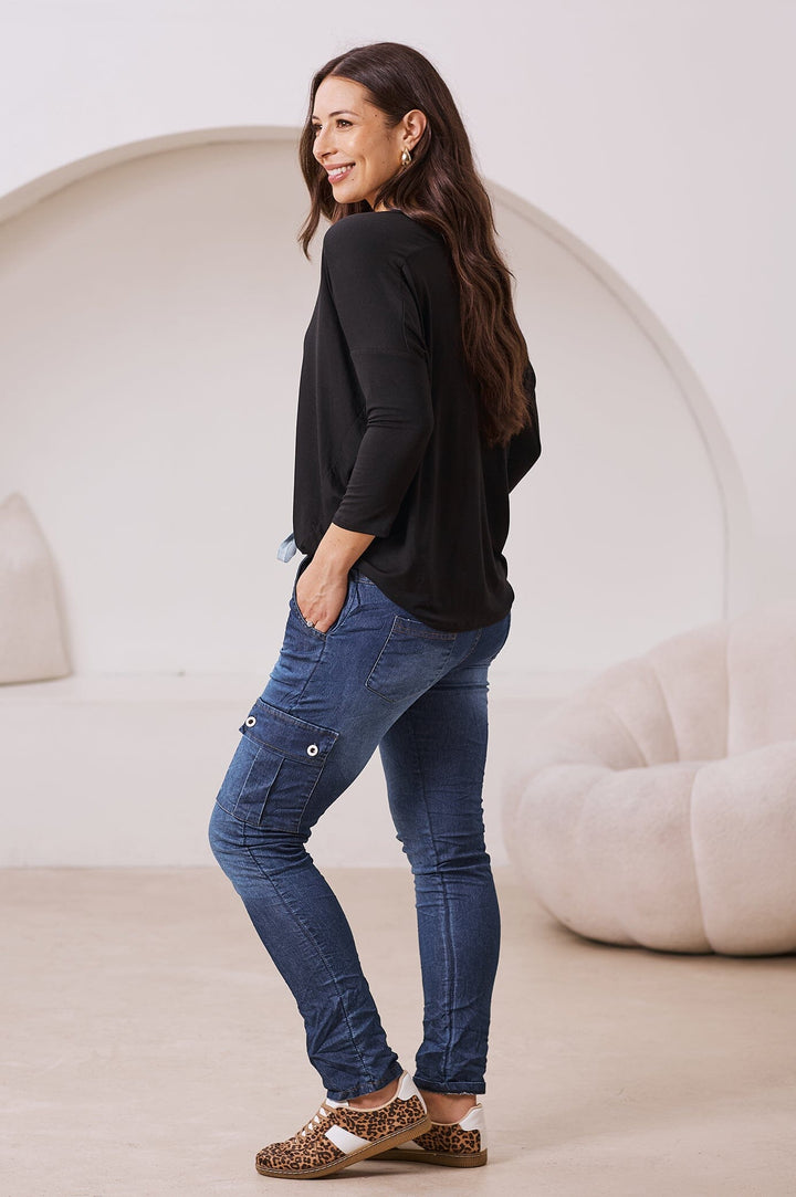 Leslie Jogger Dark Denim Blue Pants