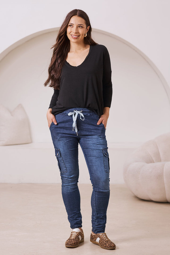 Leslie Jogger Dark Denim Blue Pants