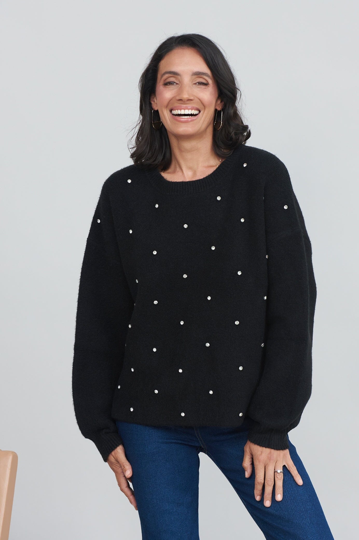 Lenya Diamante Jumper Black