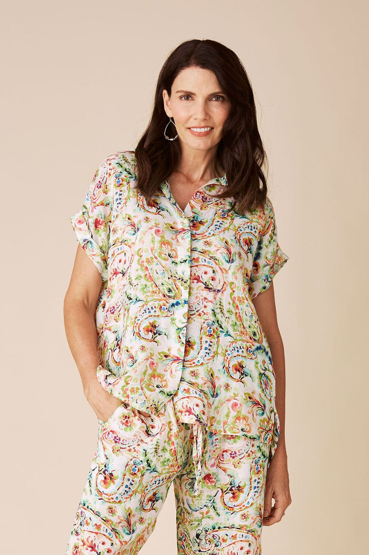 Everleigh Floral Linen Top Tops