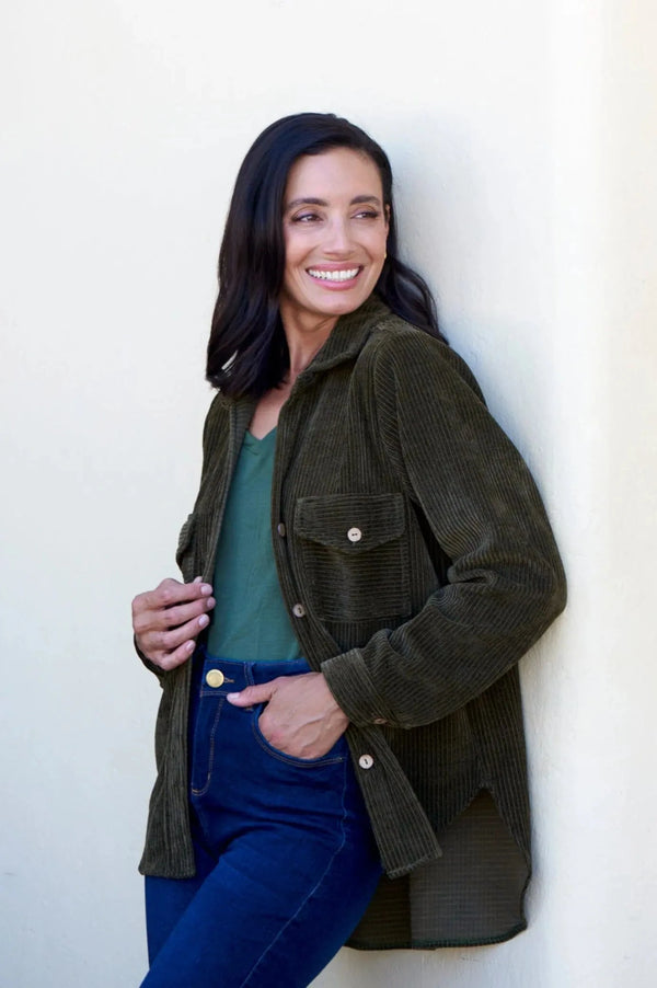 Remi Corduroy Overshirt Olive Jacket