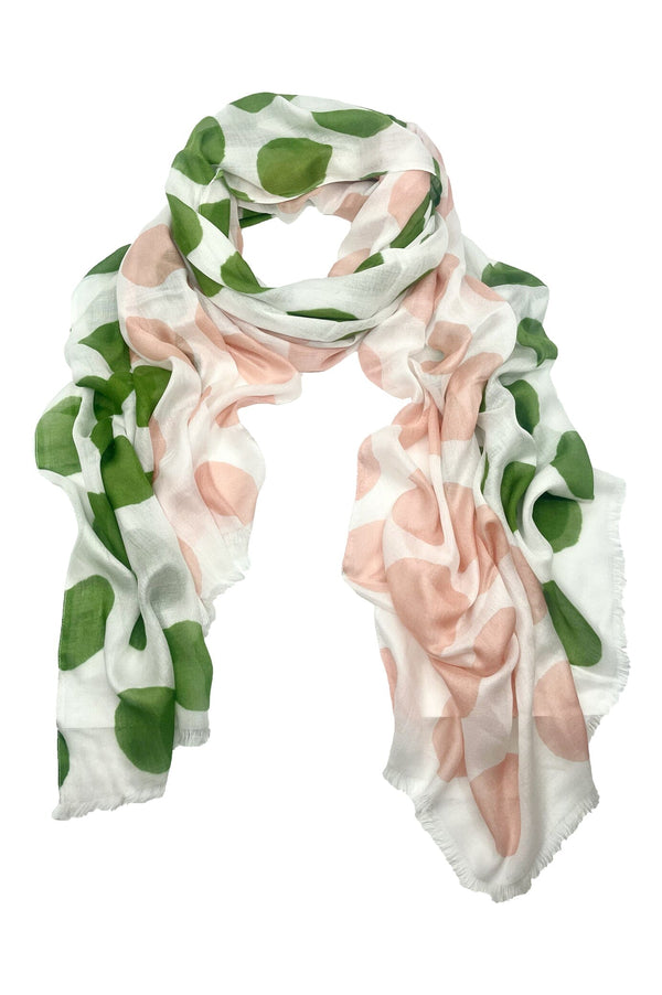 Ally Polka Dot Modal Scarf Pink and Green- Pre Order Scarves