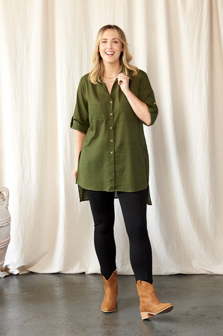 Denver Dress Shirt Olive Dress-Shirts