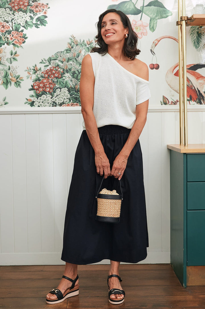 Karly Sleeveless Knit Top Ivory Tops