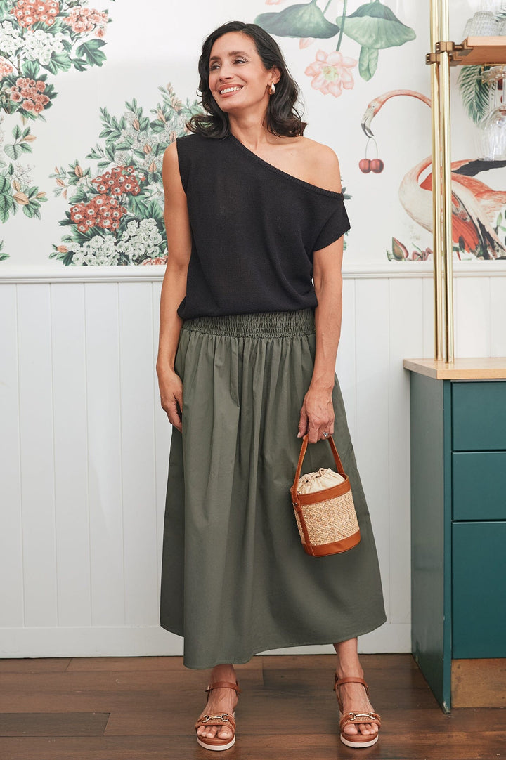 Karly Sleeveless Knit Top Black Tops