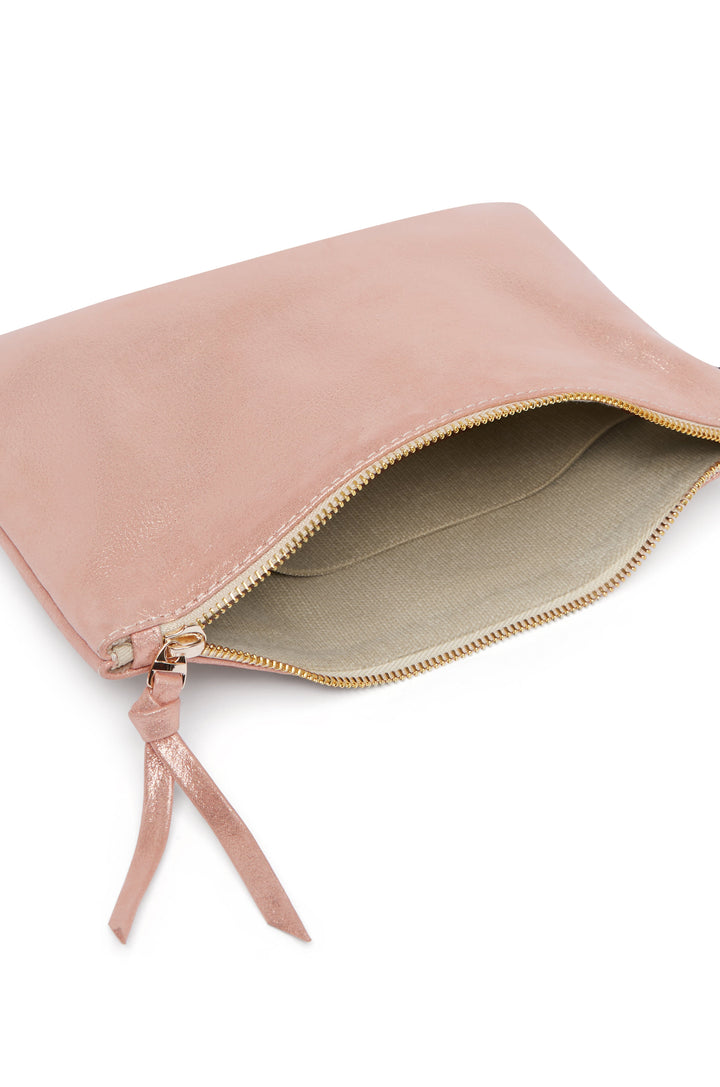 Cassie Clutch Rose Gold Metallic - Pre Order Leather