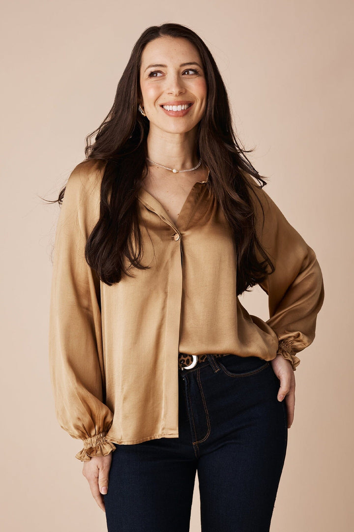 Sierra Long Sleeve Top Gold Tops