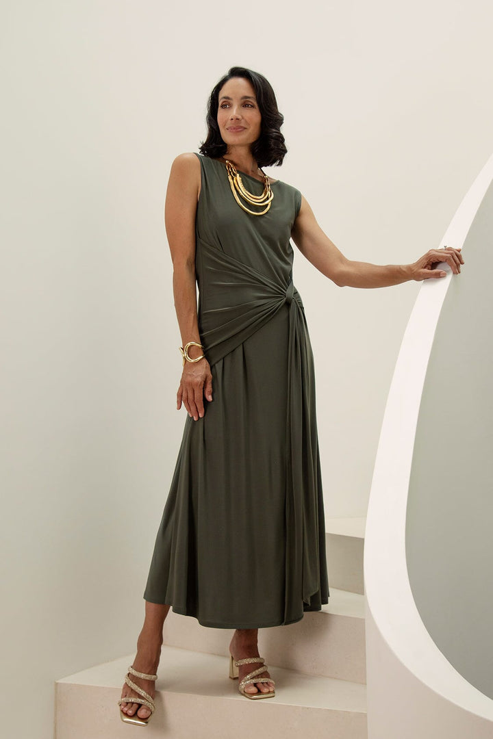 Angelica Sleeveless Midi Dress in Olive-Pre Order Dress