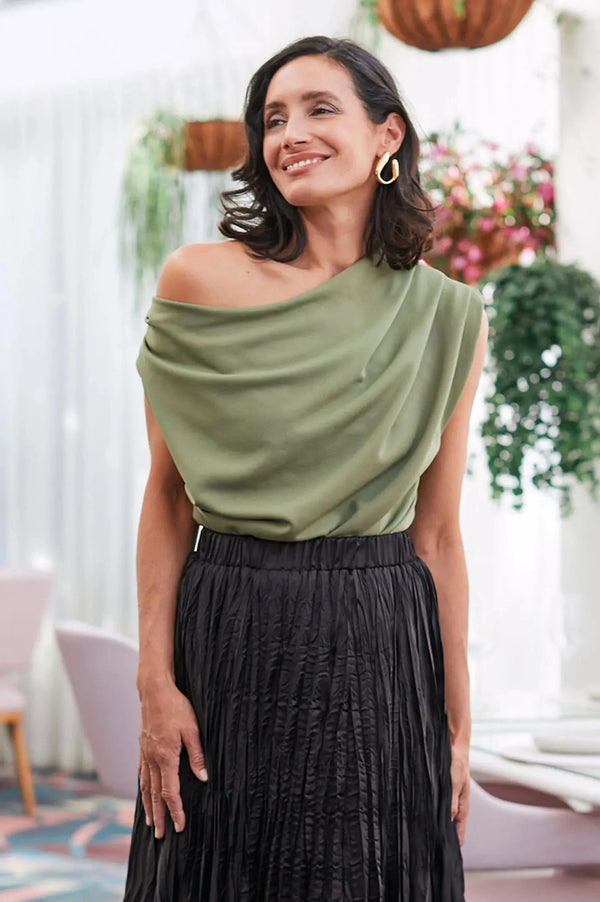 Roslyn Top Olive Tops