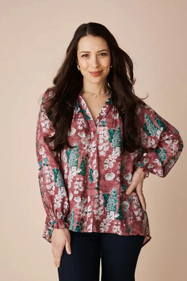 Lissy Floral Long Sleeve Top Musk Tops