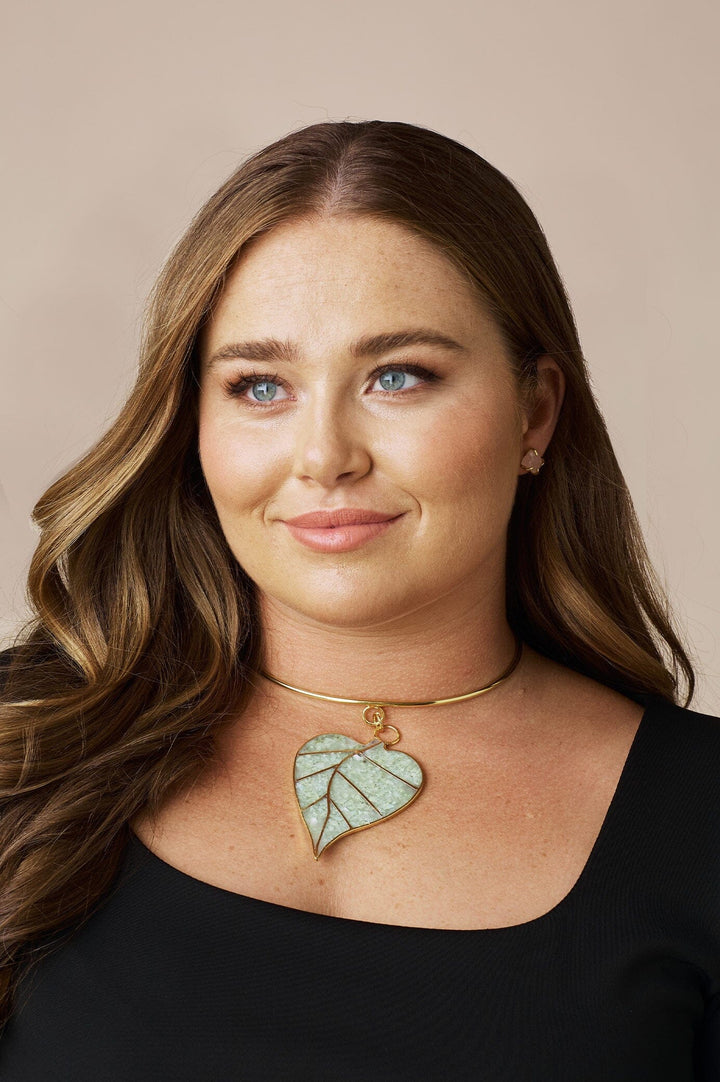 Laurel Gold Plated Necklace Jade Necklace