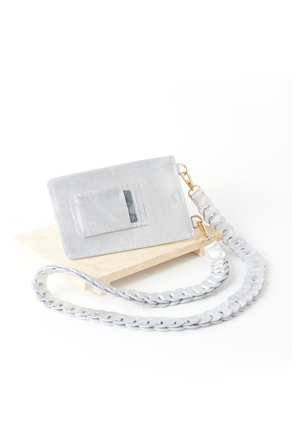 Adelina Mobile Phone Holder Silver Soft Leather Leather