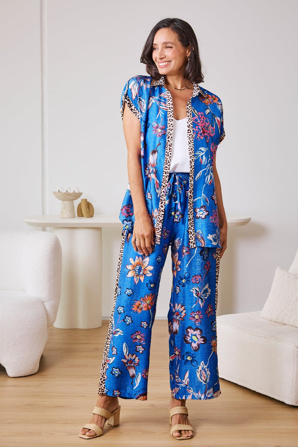 Eden Print Pants Cobalt Pants