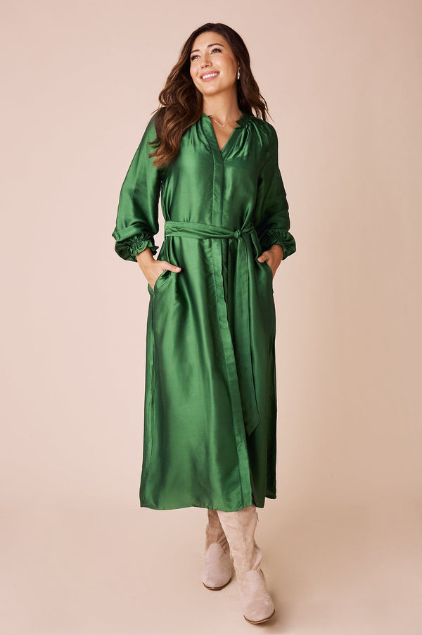 Sierra Long Sleeve Dress Emerald Dress