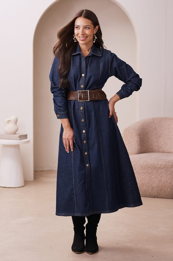 Larisa Long Sleeve Denim Dress- Pre Order Dress