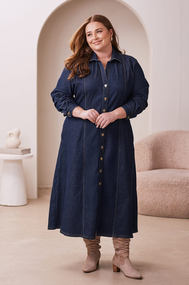 Larisa Long Sleeve Denim Dress- Pre Order Dress