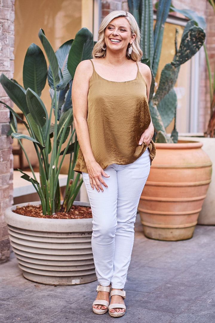 Ana Camisole Top Khaki Tops