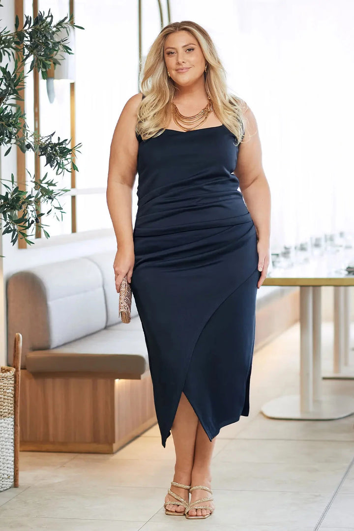 Portofino Sleeveless Midi Dress Navy Dress