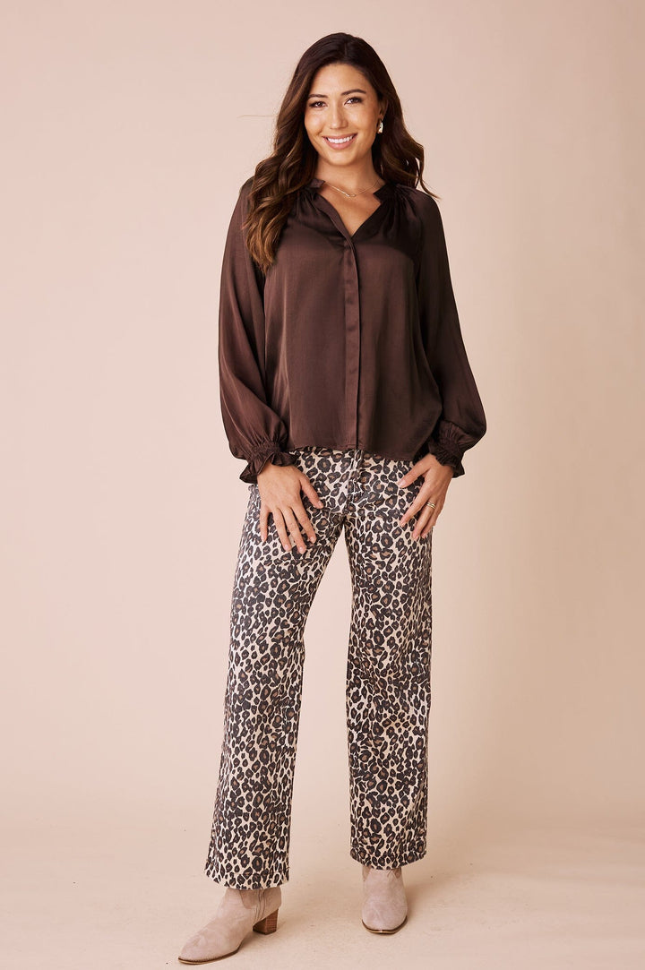 Sierra Long Sleeve Top Brown Tops