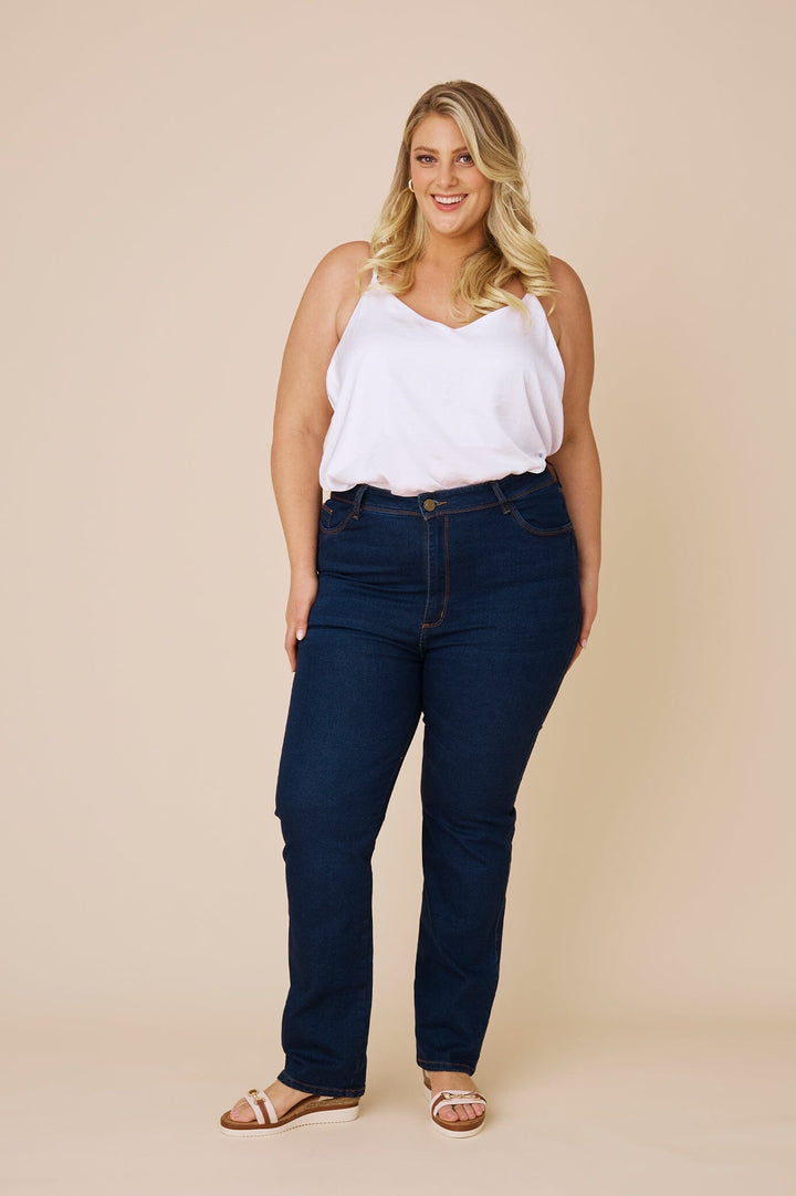 Katya Jeans Denim Blue High Rise Denim Pants