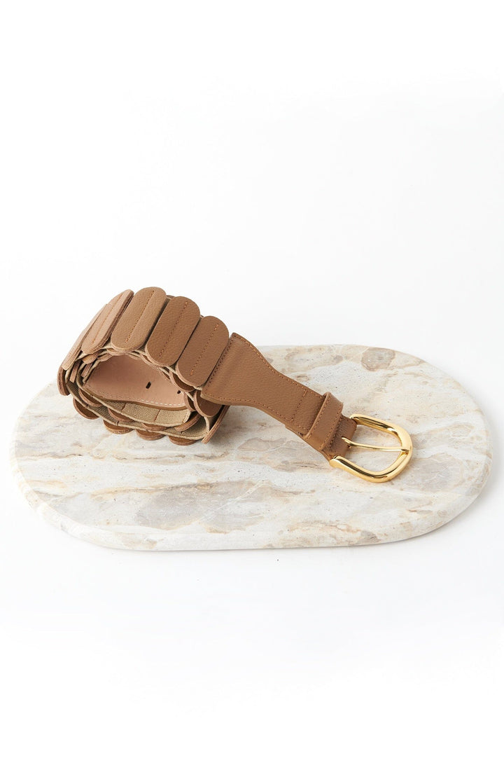 Tatiana Elasticated Belt Tan Belts