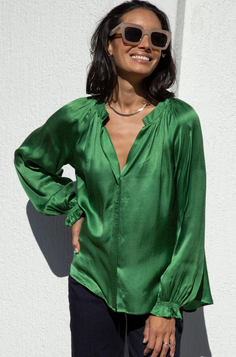 Sierra Long Sleeve Top Emerald Tops