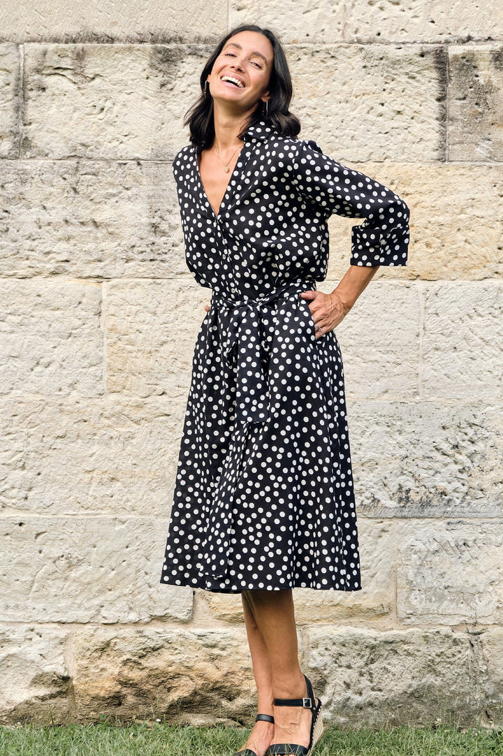 Gina Polka Dot Dress Black and White Dress