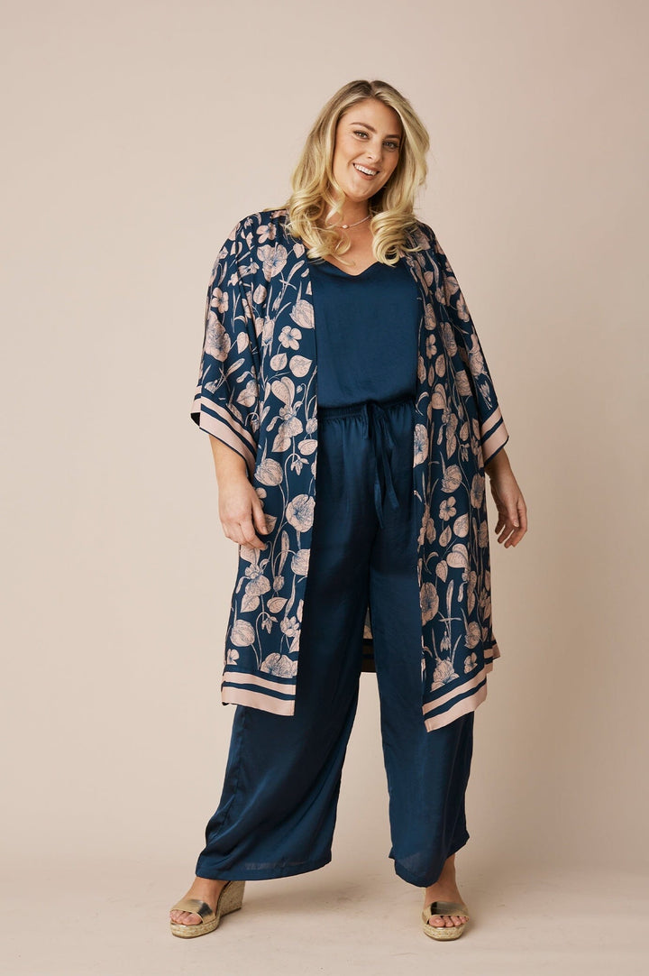 Bridgett Floral Cape Navy Capes