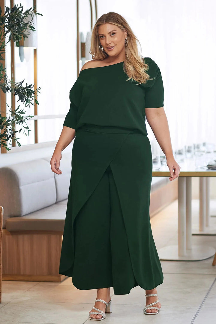 Claudette Off Shoulder Top Forest Green Tops