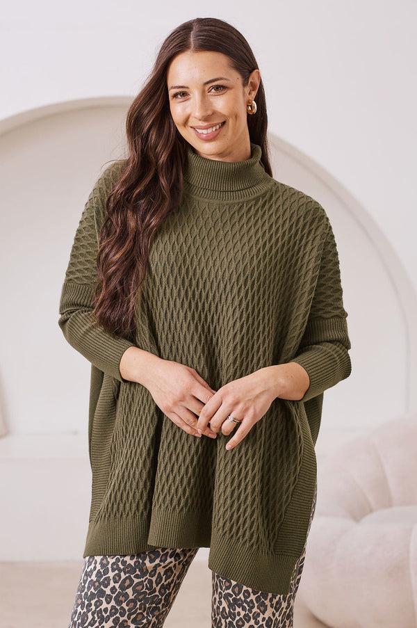 Carla Knit Jumper Olive Knitwear
