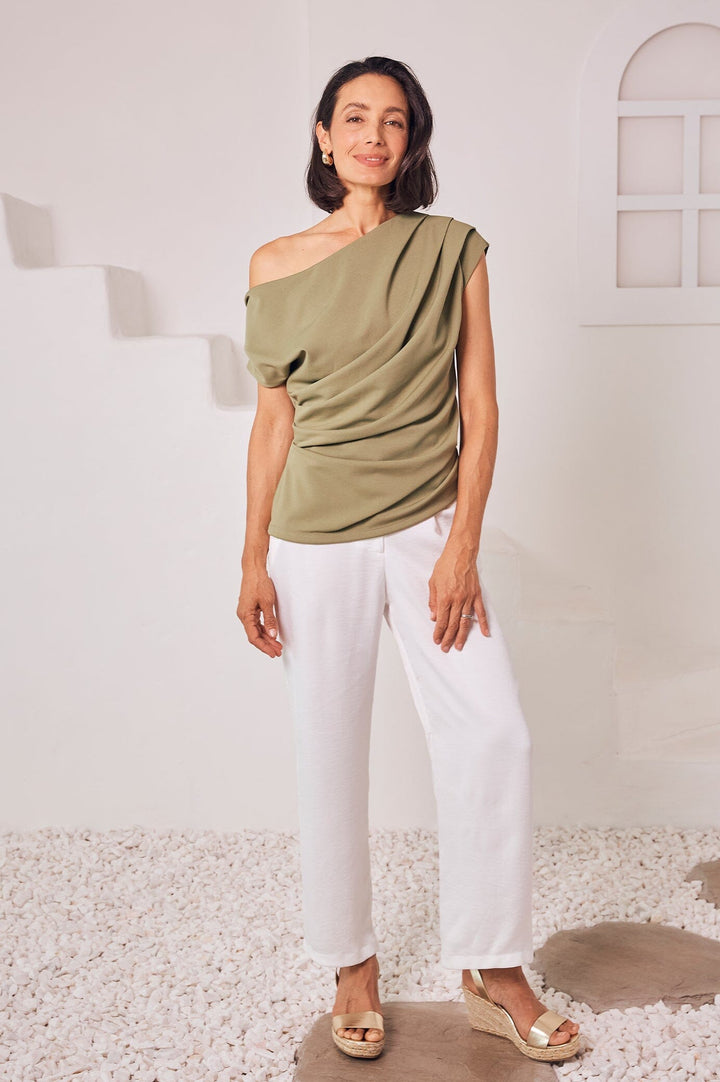 Roslyn Top Olive Tops