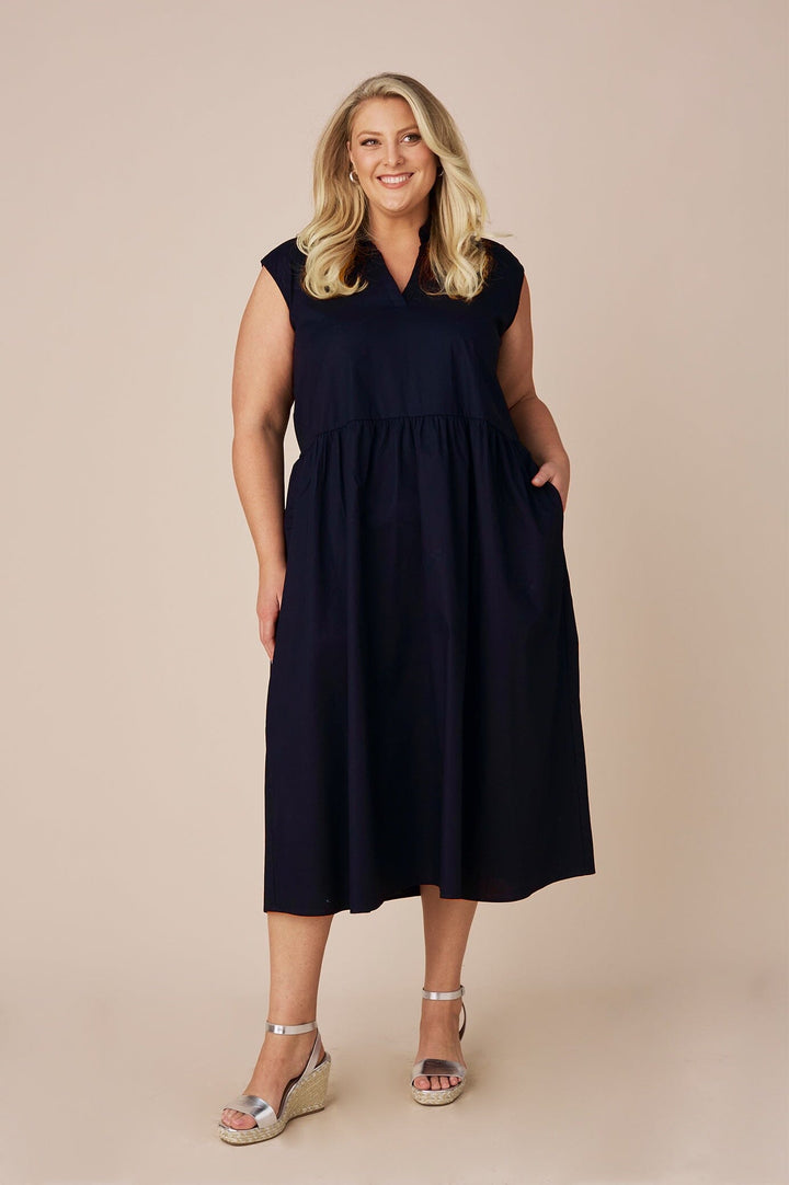 Emme Collared Dress Navy Dress