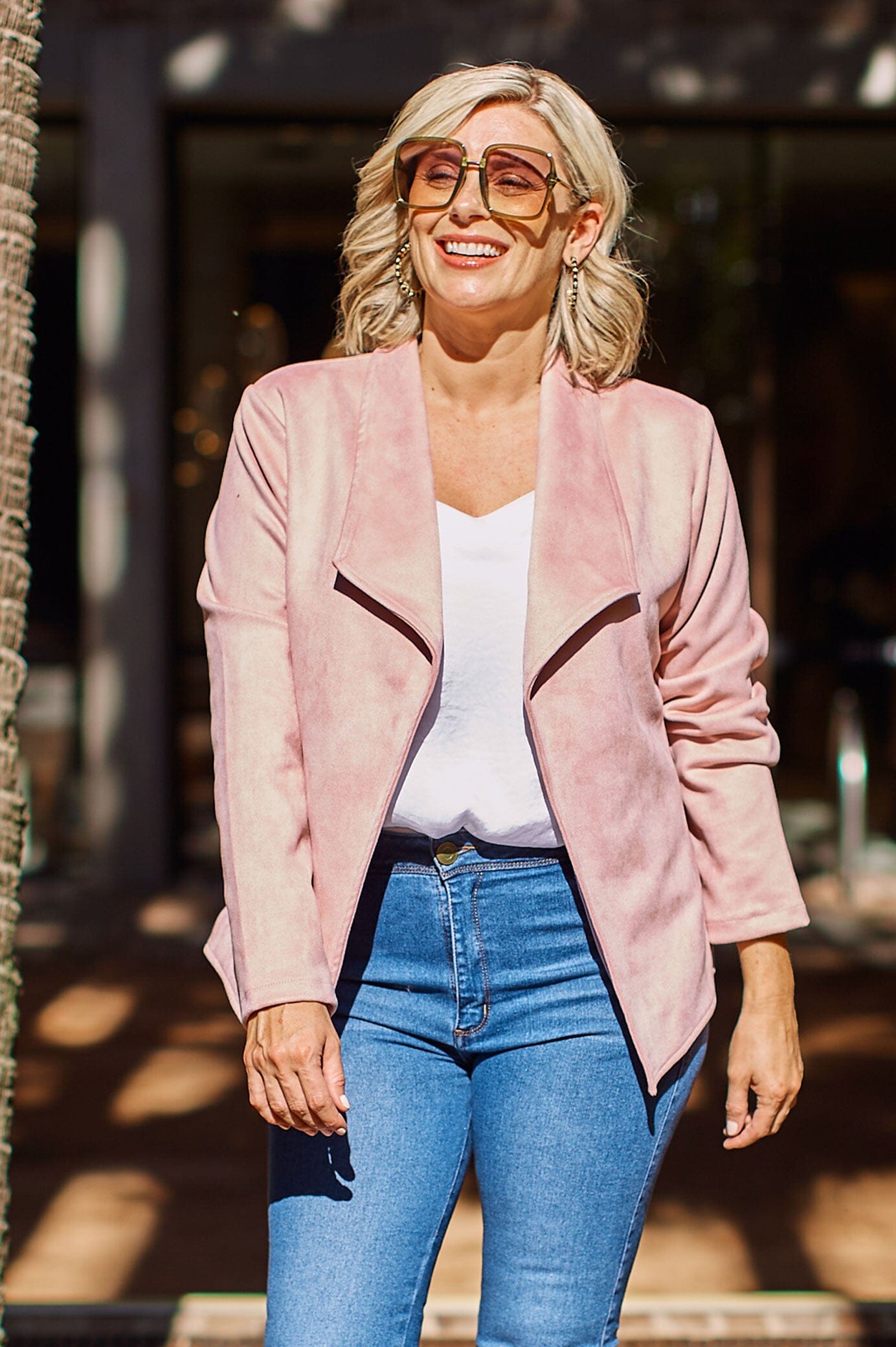 Blush suede outlet jacket