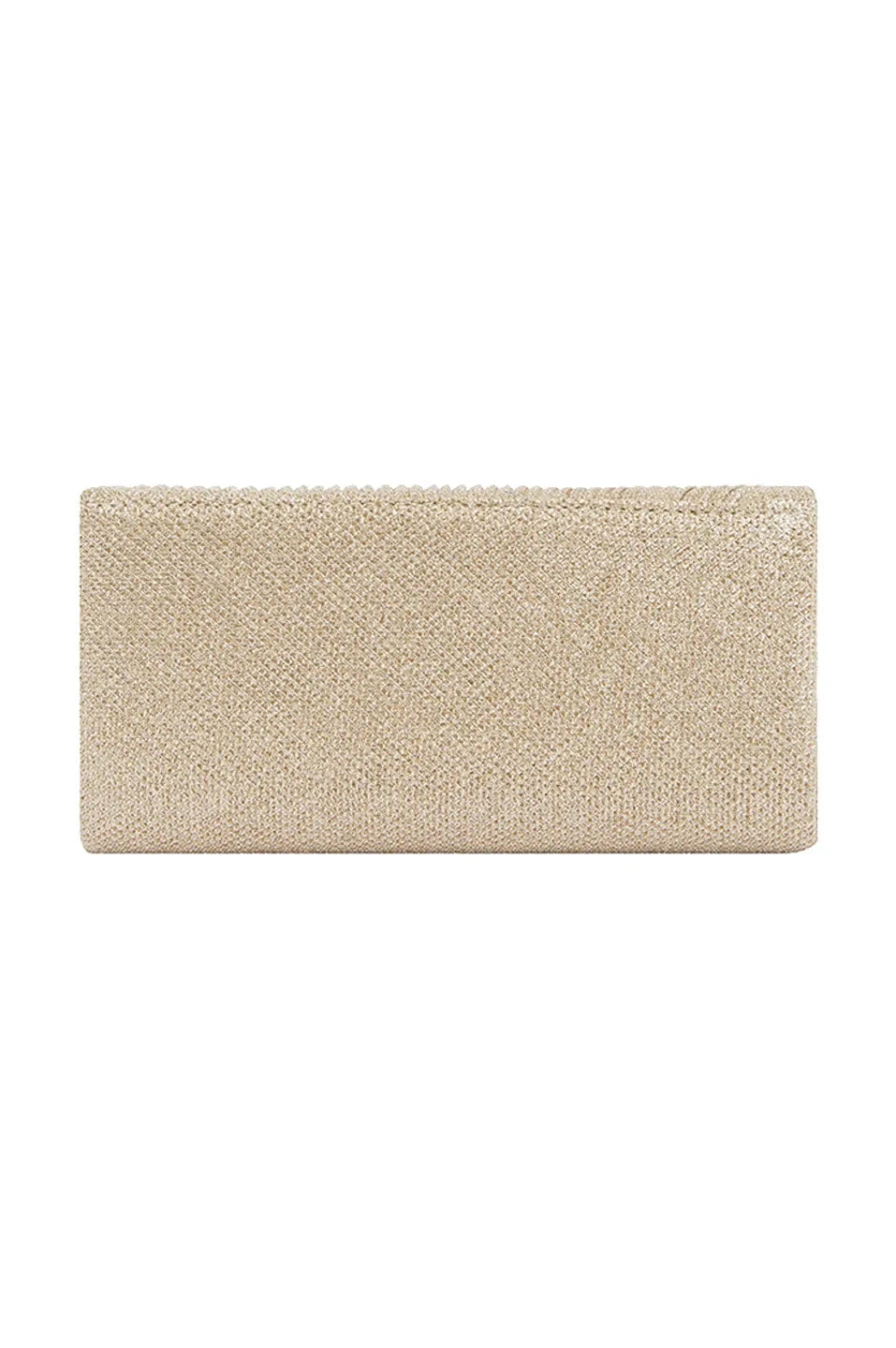 Beth Pleated Flap Shimmer Clutch Bag Champagne Handbags