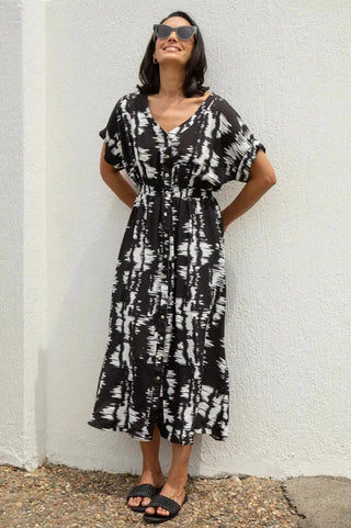 Campania Short Sleeve Dress in Black Dress