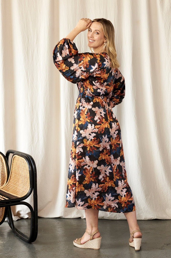 Cassia Leaf Print Dress Dress